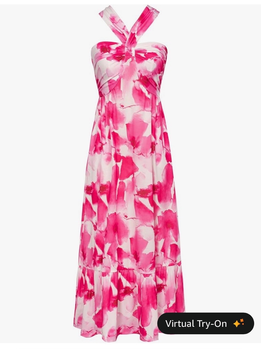 Grace Karin Pink and White Floral Maxi Dress